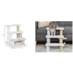 Schůdky pro psy a kočky PAWHUT D06-093V01, bílé, 45x40x48 cm