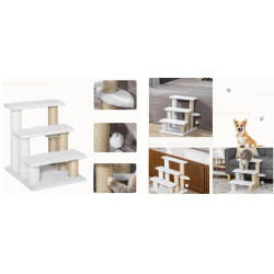 Schůdky pro psy a kočky PAWHUT D06-093V01, bílé, 45x40x48 cm