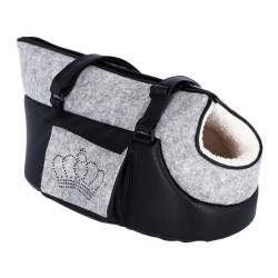 Cestovní taška pro psa KERBL 80362 CHIARA, 40x20x21 cm, šedo-černá