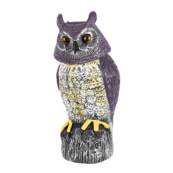 Plašič ptáků Sova 43cm /svítící oči, otáčející se hlava