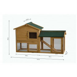 Dřevěná králíkárna BOSKOVICE, 1470x530x850 mm