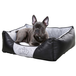 Pelíšek pro psy a kočky KERBL 80360 CHIARA, 42x32x18 cm, světle šedá/černá