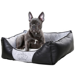 Pelíšek pro psy a kočky KERBL 80361 CHIARA, 55x45x18 cm, světle šedá/černá