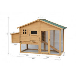 Dřevěný kurník BERLIN XXL, 1900x670x1170 mm