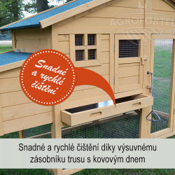 Dřevěný kurník BERLIN XXL, 1900x670x1170 mm