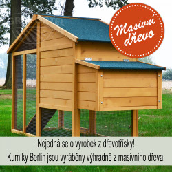 Dřevěný kurník BERLIN XXL, 1900x670x1170 mm