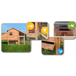 Dřevěný kurník BERLIN XL, 1900 x 1130 x 650 mm