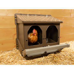 Snáškové hnízdo pro slepice se sběrným košíkem na vejce KERBL 73146 dvoumístné