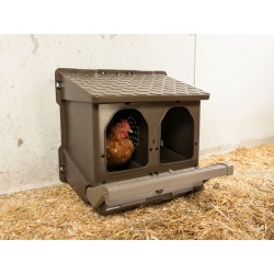 Snáškové hnízdo pro slepice se sběrným košíkem na vejce KERBL 73146 dvoumístné
