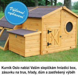 Dřevěný kurník OSLO, 1630x1550x860 mm