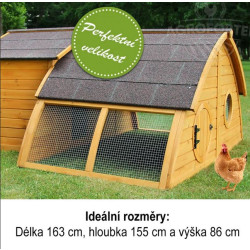 Dřevěný kurník OSLO, 1630x1550x860 mm