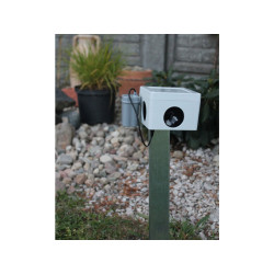 Prostorový, vodotěsný, ultrazvukový plašič na kuny, myši a potkany DRAGON ULTRASONIC CH360 - napájení na baterie 4xAA