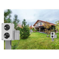 Vodotěsný, ultrazvukový plašič na kuny, myši a potkany DRAGON ULTRASONIC CH200 - napájení na baterie 4xAA