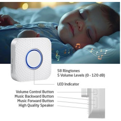 Zvonek bezdrátový GETI GWDK208W kinetický sada