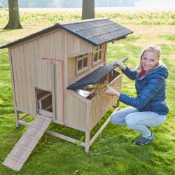 Dřevěný kurník a husník INNSBRUCK, 1100x1300x1100 mm