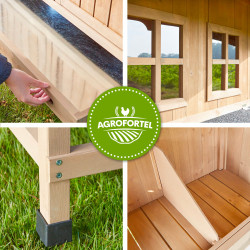 Dřevěný kurník a husník INNSBRUCK, 1100x1300x1100 mm