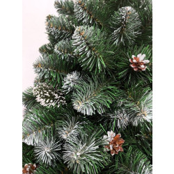 Umělá vánoční borovice s šiškami - stříbrná 180 cm