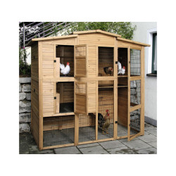 Kurník pro slepice dvoupatrový, s výběhem KERBL 222x115x200cm