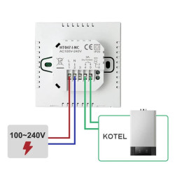WIFI Termostat programovatelný týdenní HT047W-NC 3A s bezpotenciálovým kontaktem
