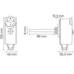 Termostat TC AT10J jímkový
