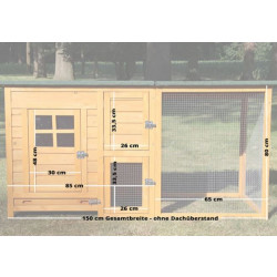 Dřevěný kurník TEMELÍN, 1600x750x800 mm