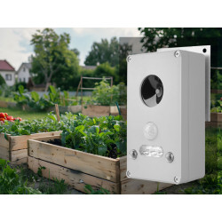 Vodotěsný, ultrazvukový plašič kun, myší, potkanů a hlodavců DRAGON ULTRASONIC AC1000 - napájení přes 6V adaptér v balení
