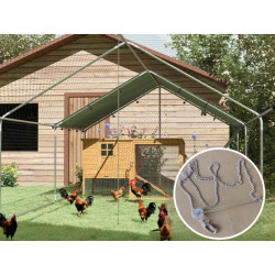 Výběh pro drůbež s bidlem PAWHUT D51-436V03SR, 3x8x1,95m