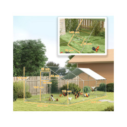 Výběh pro drůbež s bidlem PAWHUT D51-436V05SR, 3x6x1,95m