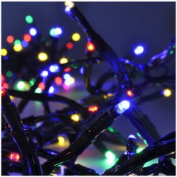 Solight LED venkovní vánoční řetěz s dálkový ovládáním a zvukovým senzorem - Cluster, 576 LED, 8 funkcí, časovač, IP44, vícebarevná