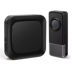 Zvonek bezdrátový Geti GWD 206B sada, do zásuvky, 2xzvonek, 300m, černá, learning code