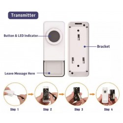 Zvonek bezdrátový Geti GWD 307B, bateriový, 150m, černá, learning code