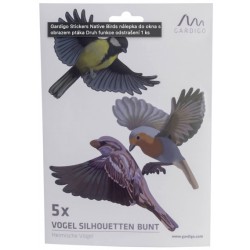 Gardigo Birds barevné nálepky do okna s motivy ptactva, formát A4, 5 siluet