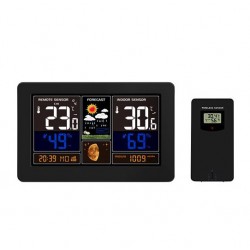 Meteostanice WiFi - extra velký barevný LCD, teplota, vlhkost, tlak, RCC, USb nabíjení