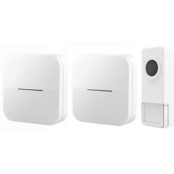 Zvonek bezdrátový Geti GWD207W sada, do zásuvky, 2xzvonek, 300m, bílý, learning code