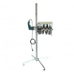 Škubačka drůbeže na vrtačku s ochranným krytem a stojanem SPIUMATRICE DIT SP RU08