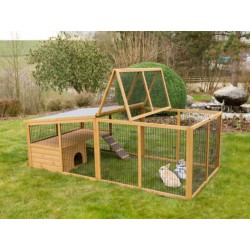 Výběh pro králíky odklopný s domečkem KERBL 220x115x75cm