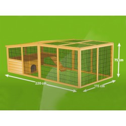 Výběh pro králíky odklopný s domečkem KERBL 220x115x75cm