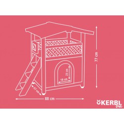 Zateplená bouda pro kočky KERBL TYROL ALPIN 88x57x77cm